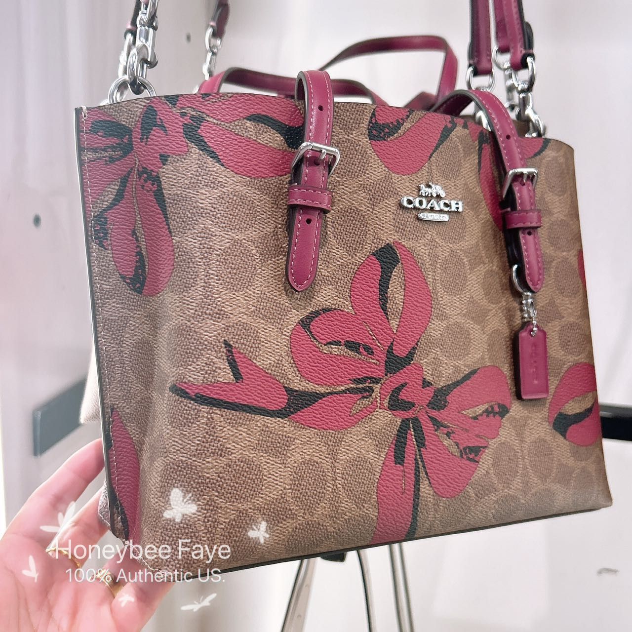 Coach Mollie Tote Bag 25 In Signature Canvas With Bow Print CZ767 Size ONE SIZE - 2 Thumbnail