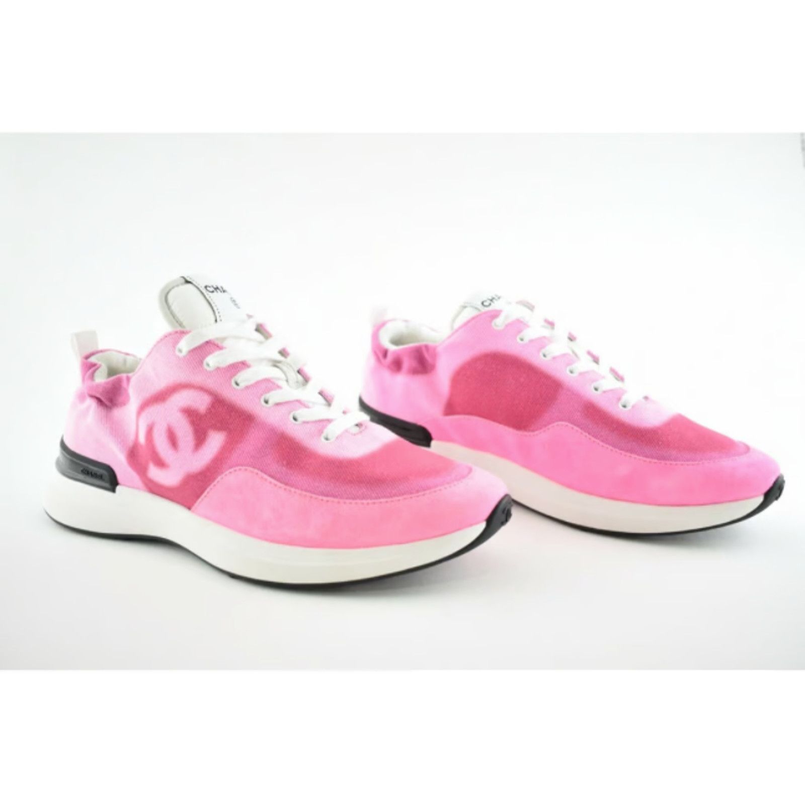 Chanel 21S CC Logo Lace Up Tie Low Top Trainer Sneaker 37 Size US 7 / IT 37 - 4 Thumbnail
