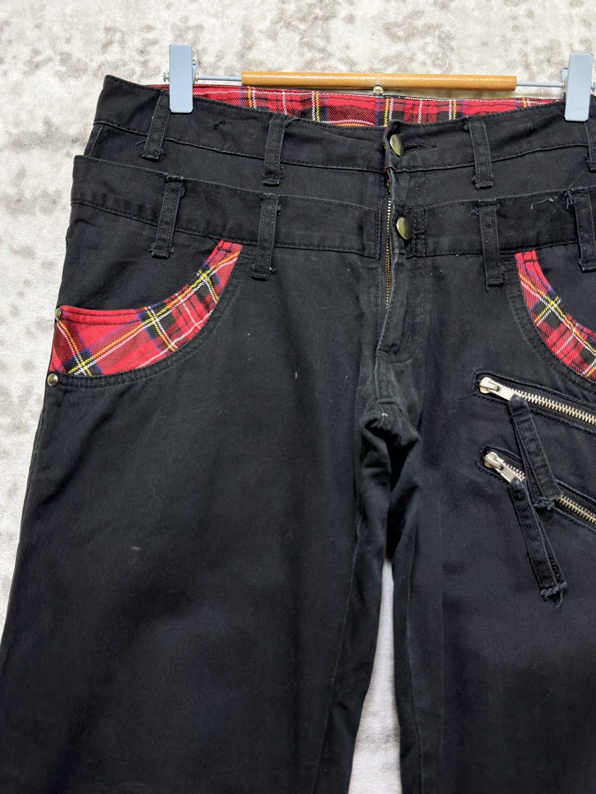 Hysteric Glamour Vintage Archive Double Waist Punk Plaid Zip Detail Pant Size US 32 / EU 48 - 4 Thumbnail
