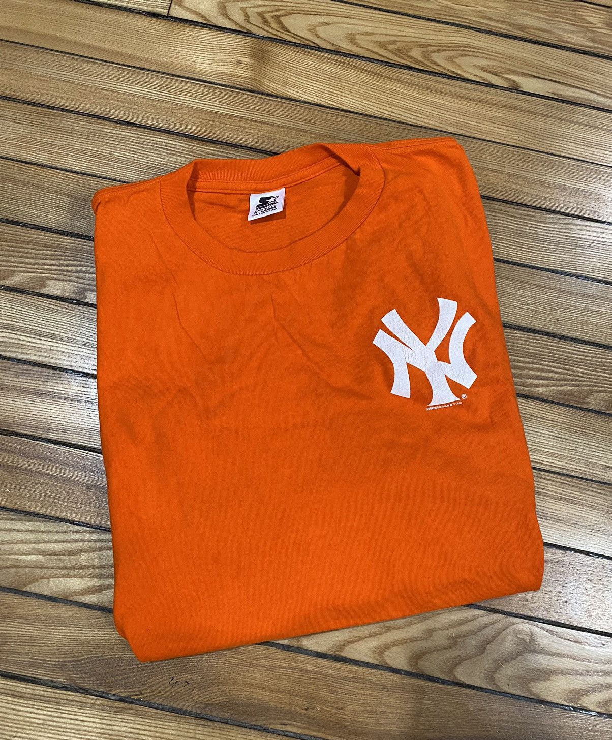 New York Yankees × Starter × Vintage Rare 1997 orange Yankees Tshirt XL Size US XL / EU 56 / 4 - 1 Thumbnail