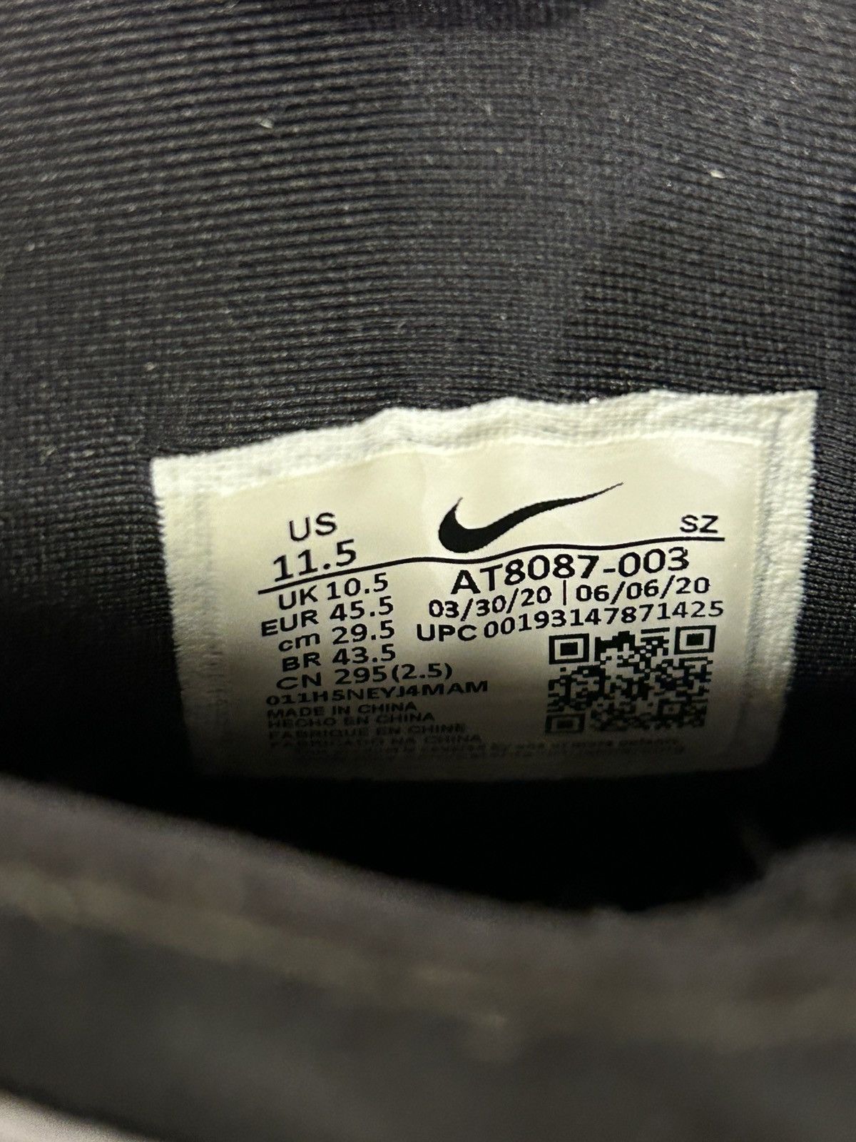 Fear of God × Nike Nike X Fear of God Air Raid ‘Black Grey’ Size US 11.5 / EU 44-45 - 6 Thumbnail