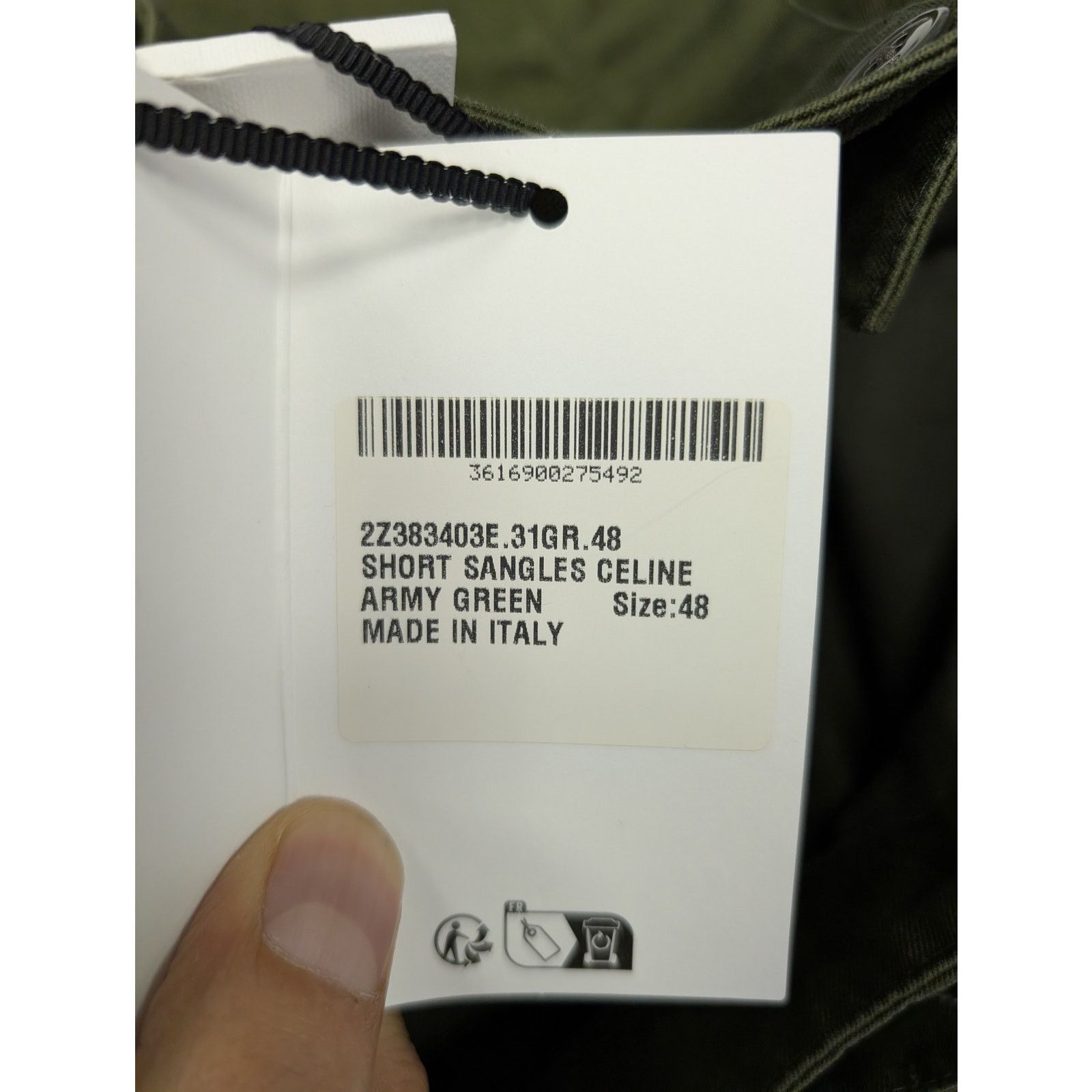 Celine o1rshd1 Short Sangles in Army Green Size US 32 / EU 48 - 20 Thumbnail
