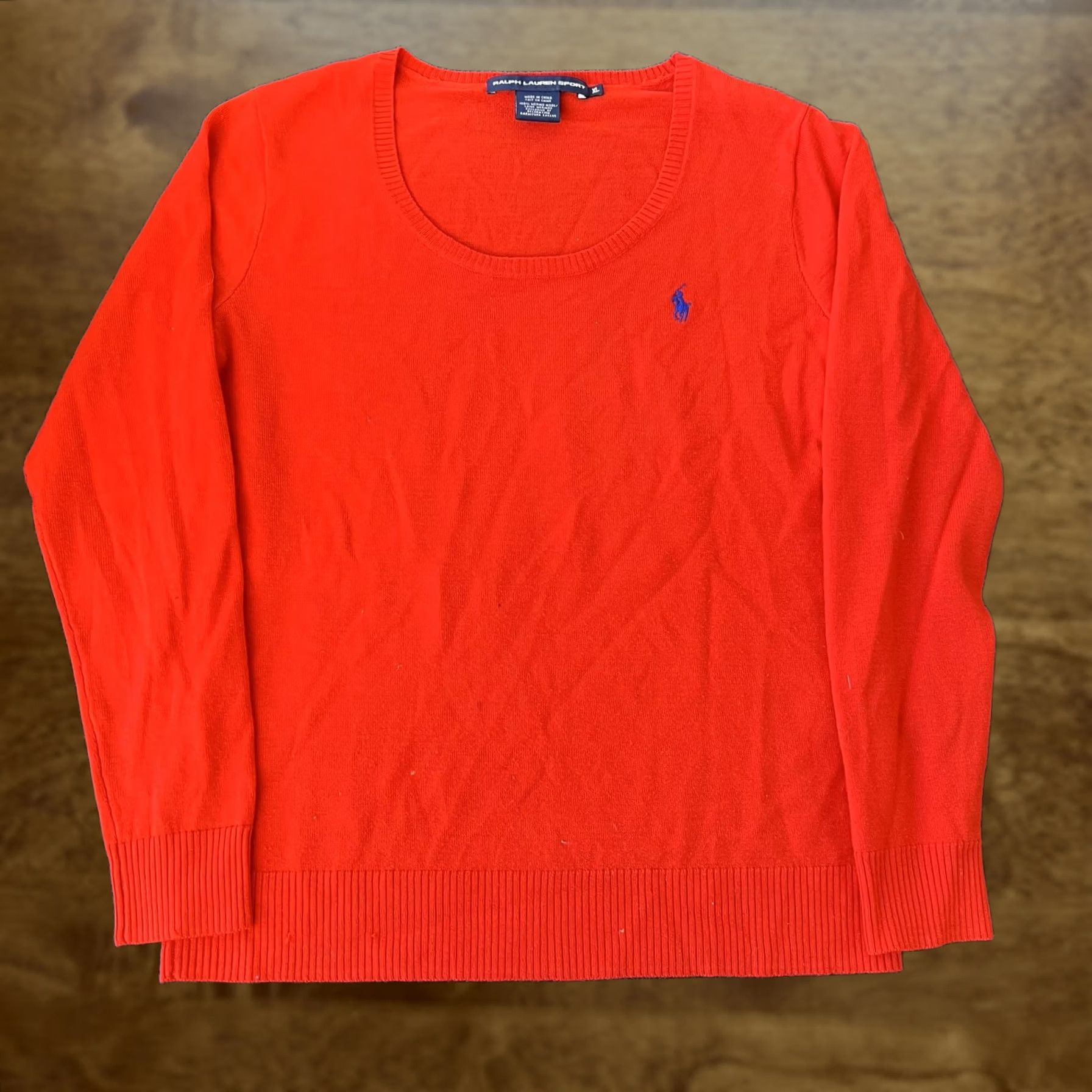 Polo Ralph Lauren Ralph Lauren Sport Sweater Womens XL Red Merino Wool Scoop Neck Pullover Pony Size XL / US 12-14 / IT 48-50 - 1 Thumbnail