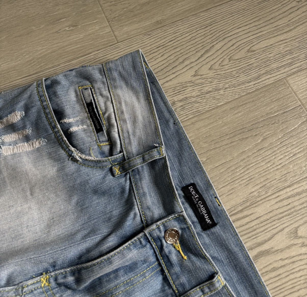 Dolce & Gabbana × Vintage Vintage Dolce Gabbana Jeans Y2K Metal Logo Distressed Style Size 32" / US 10 / IT 46 - 3 Thumbnail