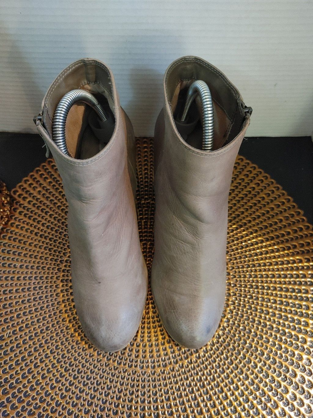 Nordstrom BP Brass Plum Lance Leather Ankle Booties Size 8M Size US 8 / IT 38 - 3 Thumbnail