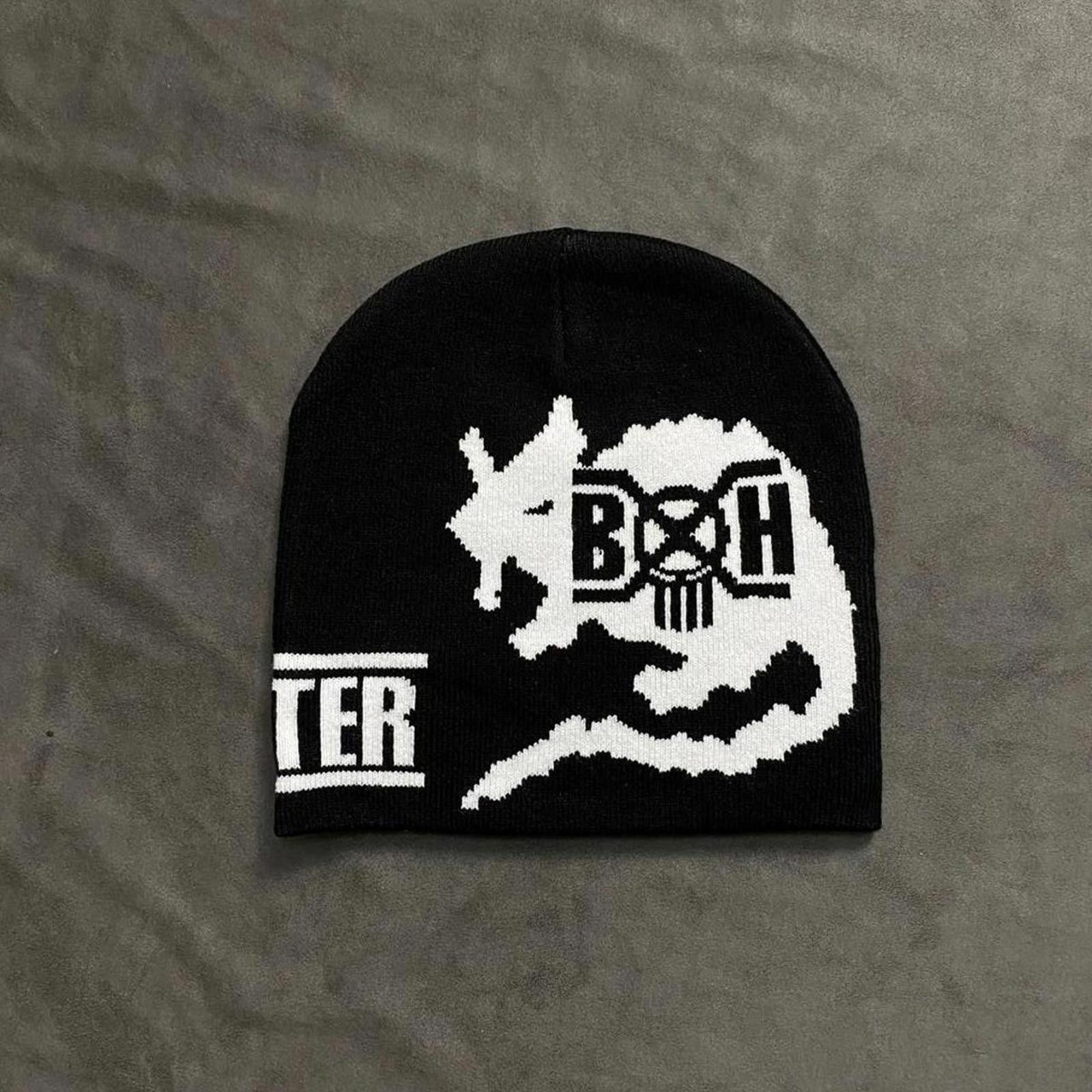 Stray Rats Rare Stray Rats Bounty Hunter Logo Black No Cuff Knit Beanie Size ONE SIZE - 3 Thumbnail
