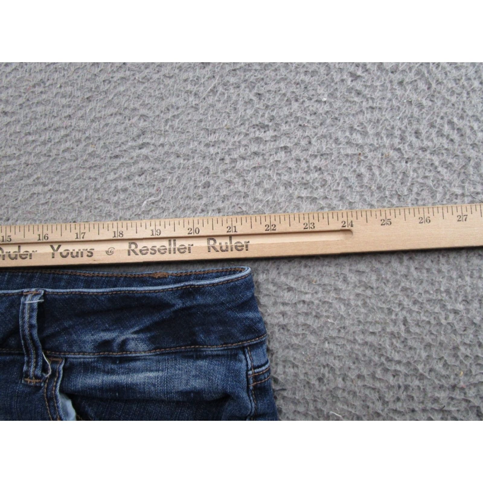 Vintage Maurices Mid Rise Denim Skinny Jeans 24W Long Blue Stretch Distressed 5-Pocket Women Jeans Size 42" / US 20 - 6 Thumbnail