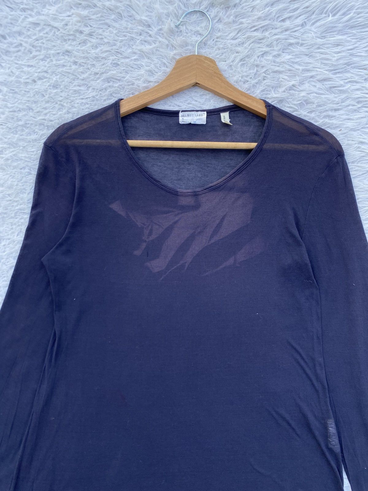Helmut Lang Rare Vintage Helmut Lang Produced 1998 V mesh Longsleeve Top Size S / US 4 / IT 40 - 8 Thumbnail