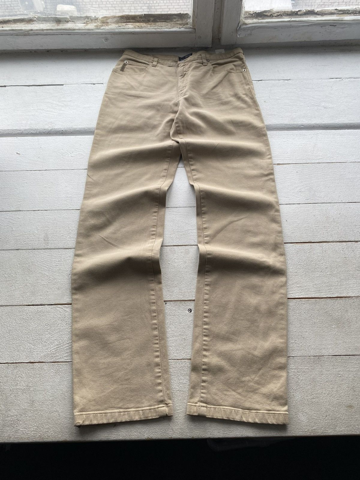 Armani Retro Luxury 90s AJ Armani Jeans Thommer Slim Beige Pants Size US 31 - 2 Thumbnail