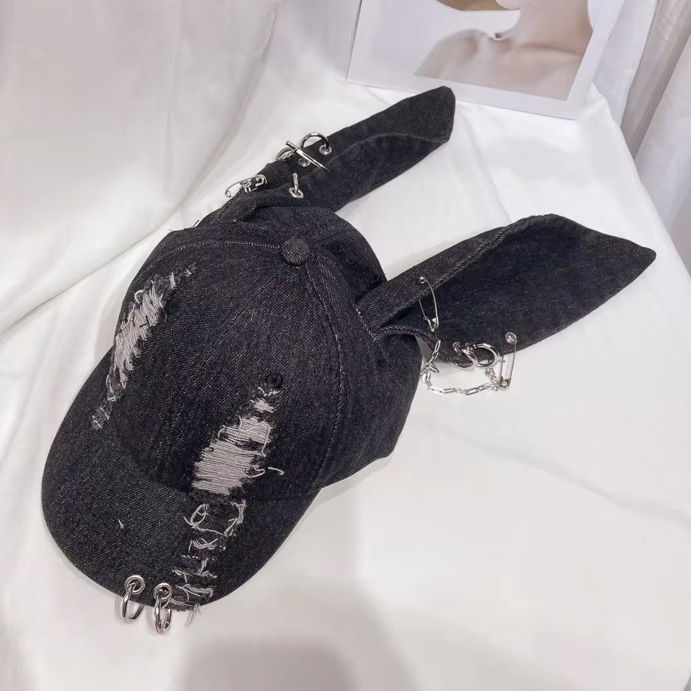 Japanese Brand × Vintage y2k Graffiti Jeans dog Ears Hat Size ONE SIZE - 4 Thumbnail