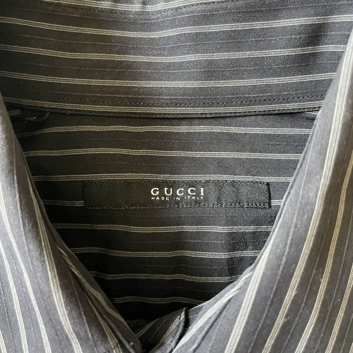 Gucci × Tom Ford Gucci by Tom Ford Dress Shirt Striped Black Size 42R - 6 Thumbnail