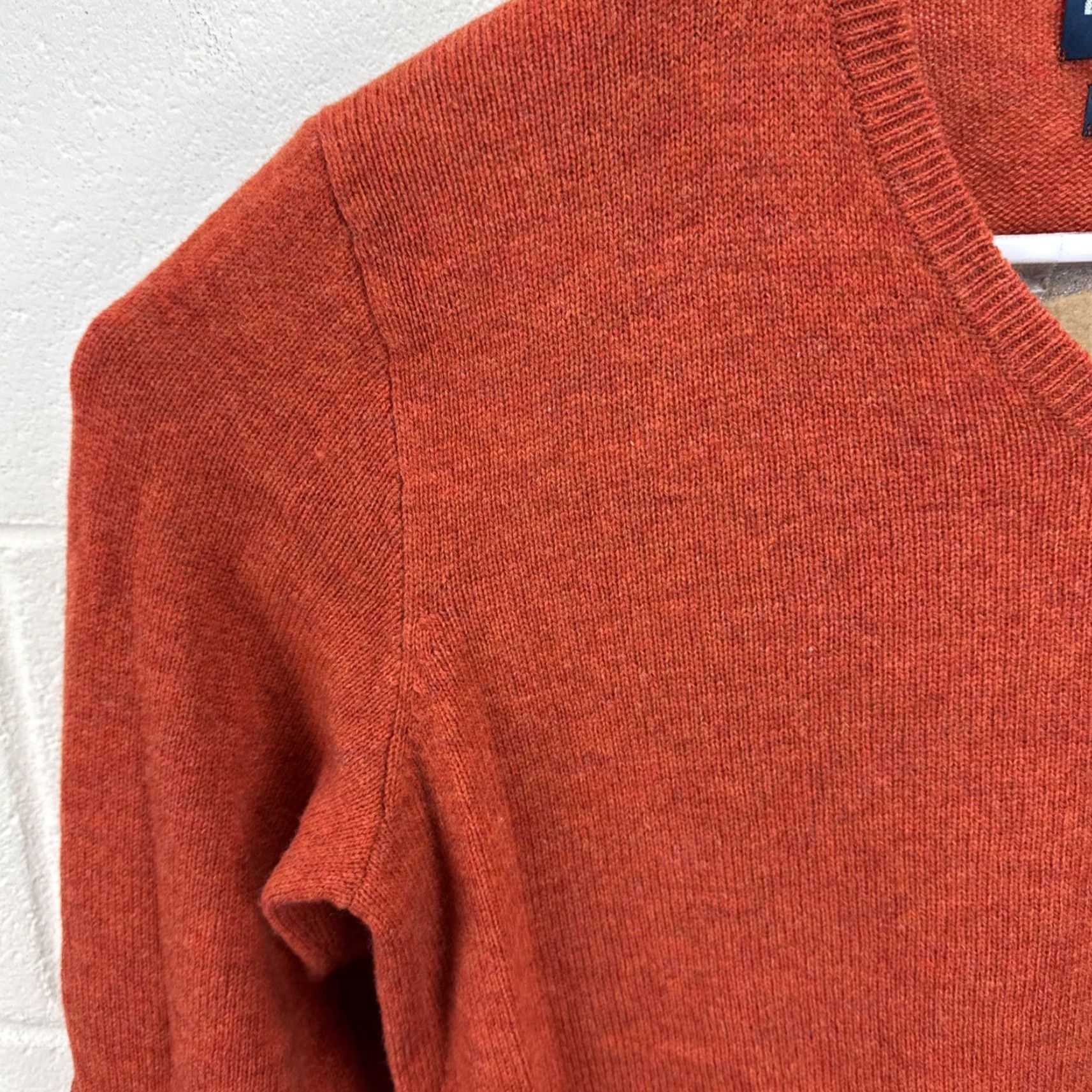 Polo Ralph Lauren VINTAGE Polo Ralph Lauren Women’s Knit Sweater Size Medium V-Neck Orange 90s Preppy Logo Pony Pullover Size M / US 6-8 / IT 42-44 - 4 Thumbnail