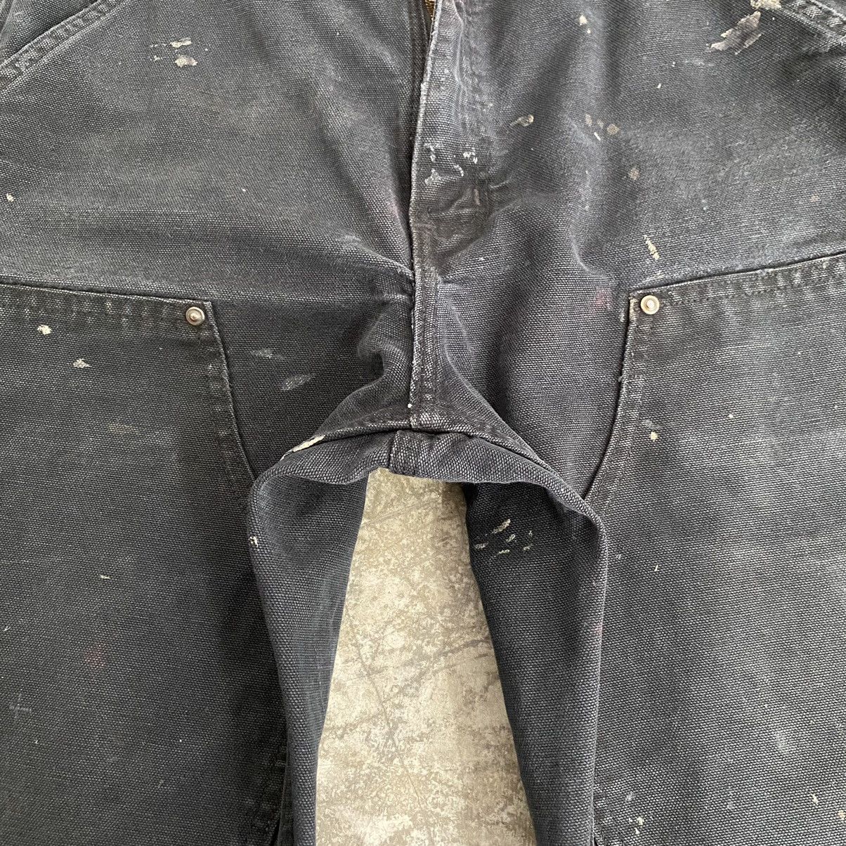 Carhartt VTG Carhartt Double Knee Faded Black Stained Carpenter Pants Size US 31 - 12 Thumbnail