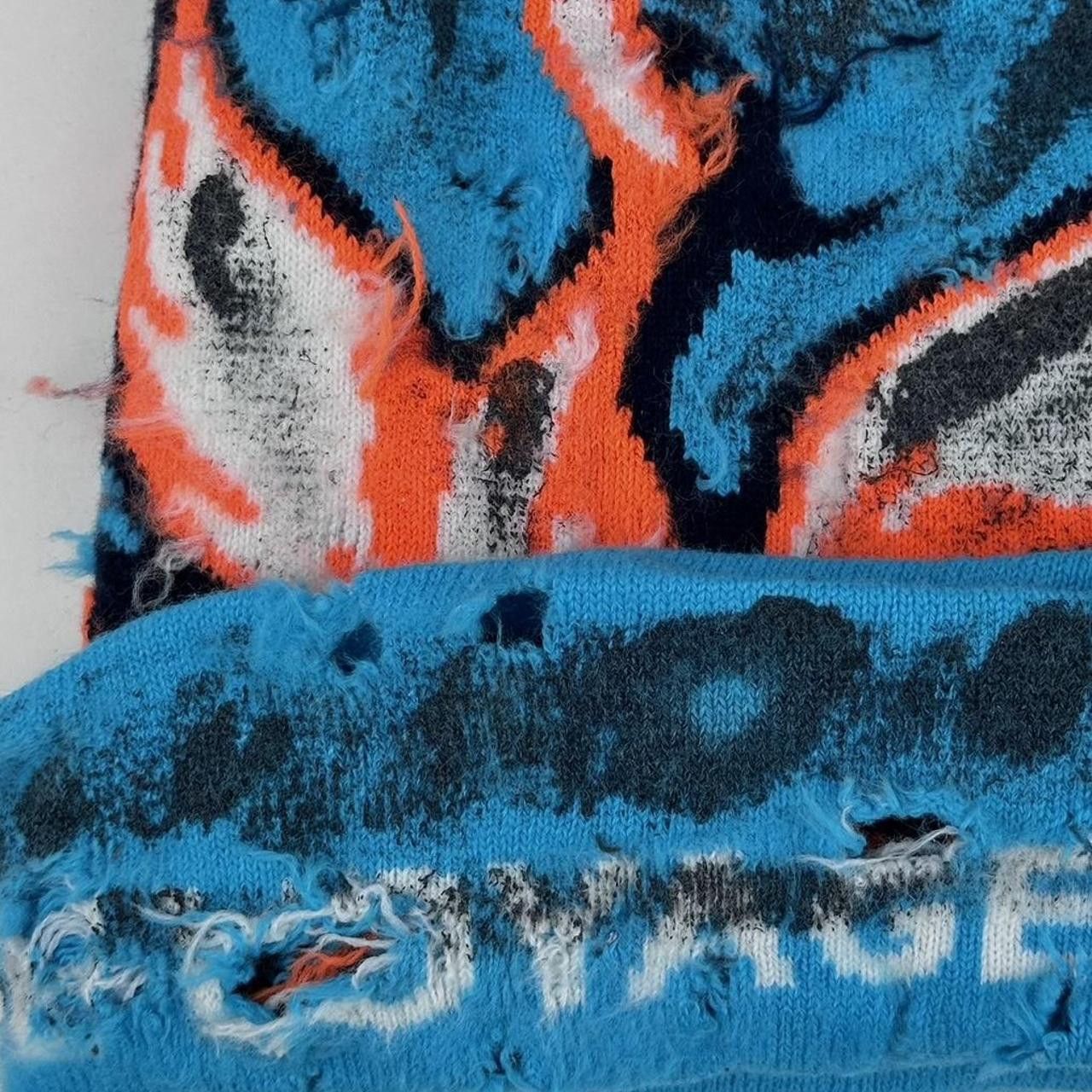 Other ASTROBOI* 'VOYAGER' Blue Distressed Painted Winter Beanie Size ONE SIZE - 2 Thumbnail