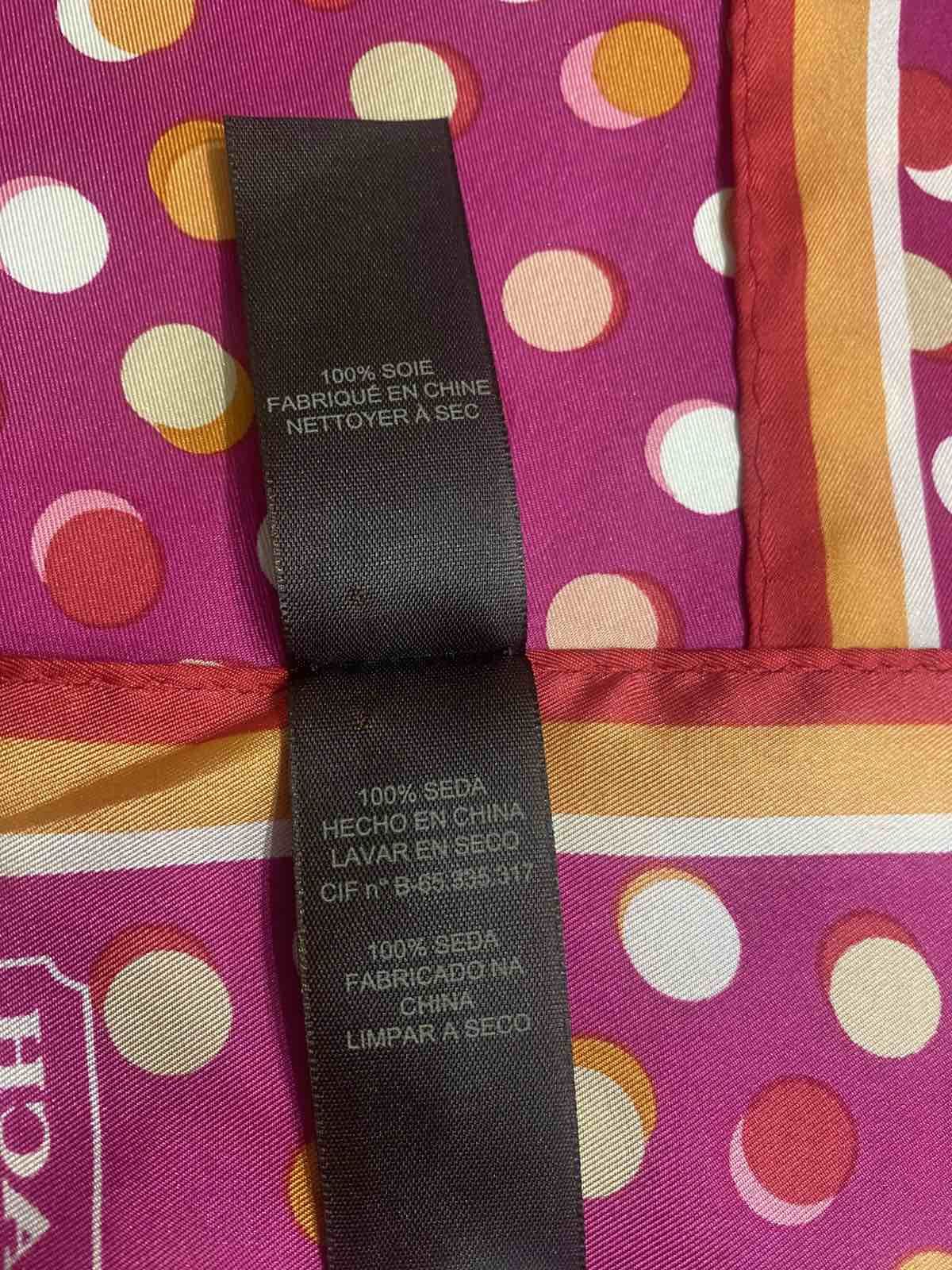 Coach Coach Silk Oblong Scarf Pink Multi Daisy Dot Print 150x25cm Size ONE SIZE - 5 Thumbnail