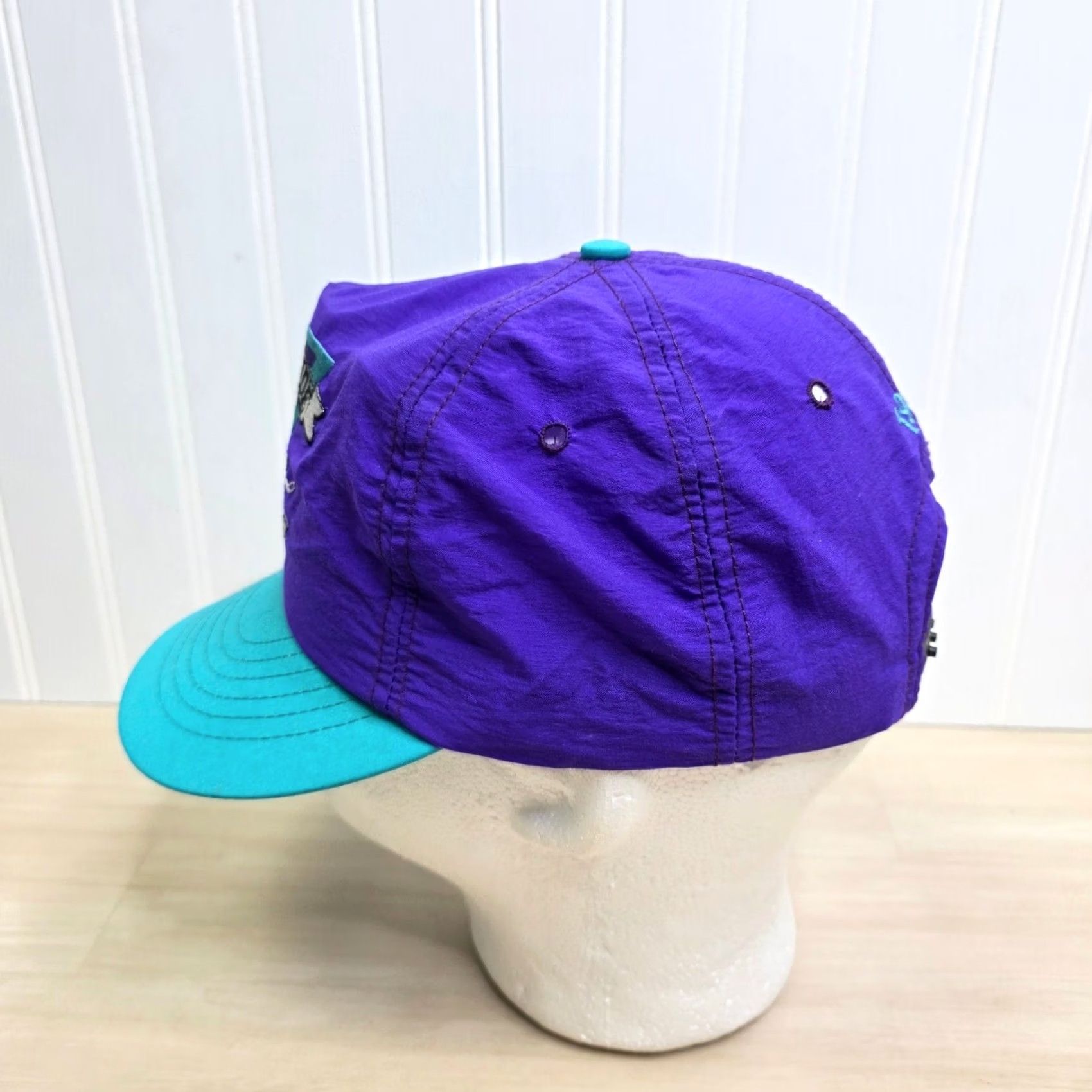 Vintage VINTAGE Arctic Cat Cat's Pride Snapback Hat Purple Teal Nylon Made in USA Size ONE SIZE - 3 Thumbnail