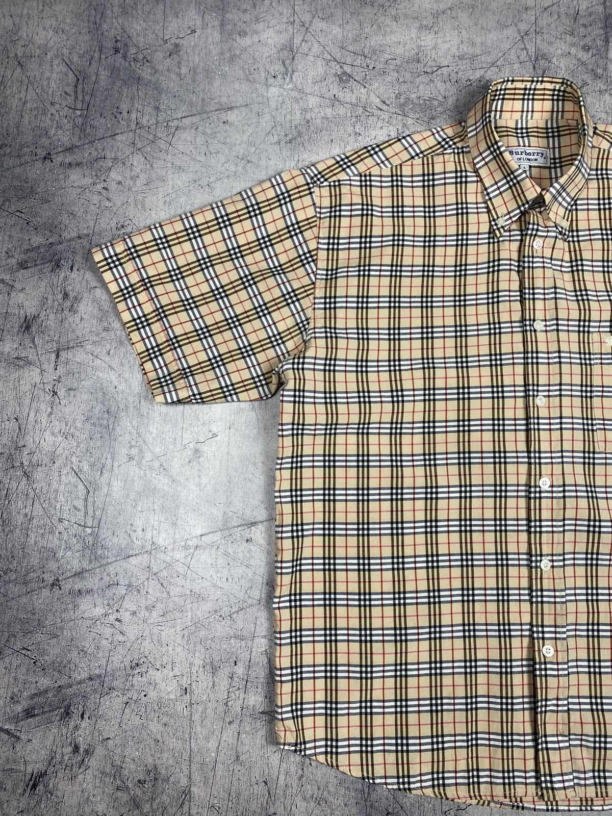 Burberry Vintage Burberry London Nova Check Short Sleeve Shirt Beige Size US L / EU 52-54 / 3 - 3 Thumbnail