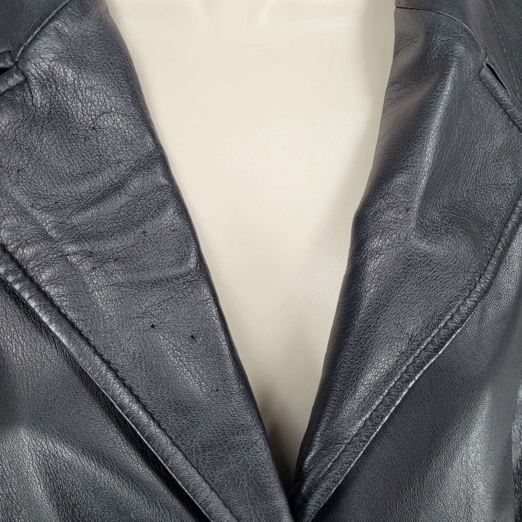 Preston & York Preston & York Jacket Women Black Leather Buttoned Pockets M 90s Classic Casual Size M / US 6-8 / IT 42-44 - 4 Thumbnail