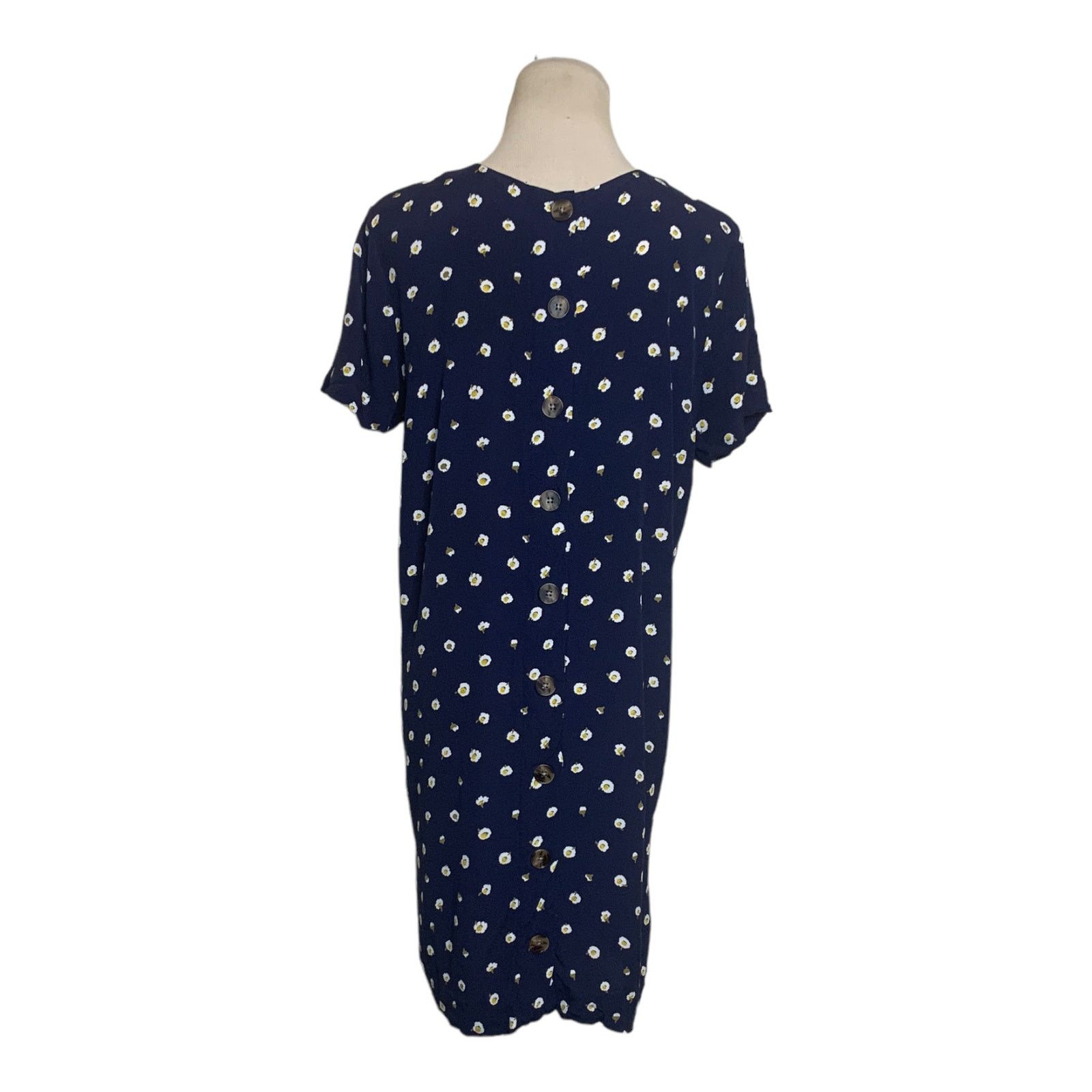 Madewell Madewell Blue Daisy Dot Back Buttoned Mini Dress S Size S / US 4 / IT 40 - 2 Thumbnail