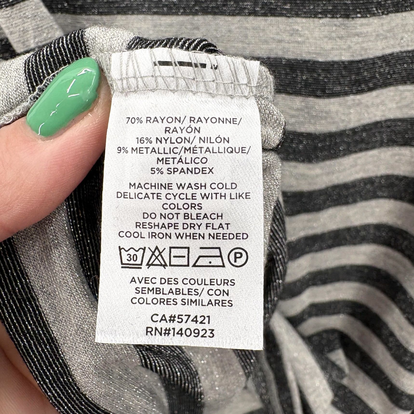 Loft LOFT Shirt Womens Large Gray Metallic Stripe Cowl Neck Long Sleeve Top NWT Size L / US 10 / IT 46 - 6 Thumbnail