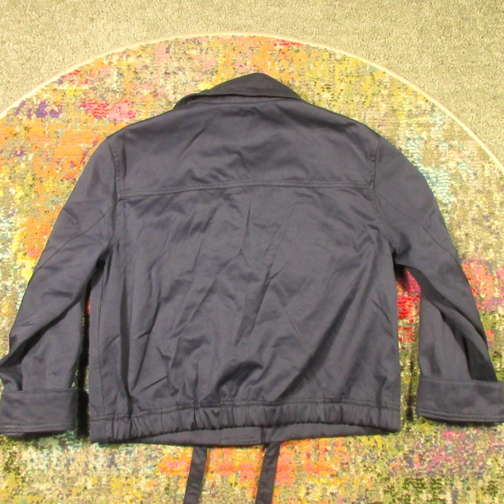 Banana Republic Banana Republic Blazer Jacket Womens Navy Cotton Canvas Short Sleeve Button Pockets City Classic Preppy Regular EUC Fall Winter Spring Size S / US 4 / IT 40 - 2 Thumbnail