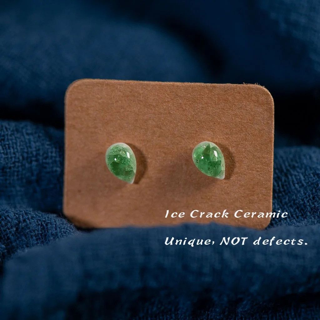 Jewelry Small Water Drop Stud Earrings Ceramic Ear Gift For Her Size ONE SIZE - 1 Preview