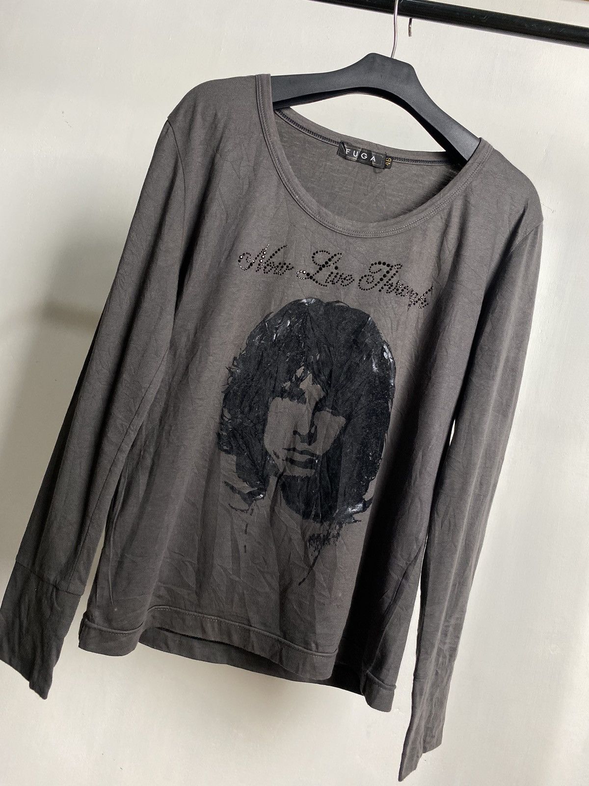 GOSTAR DE FUGA × If Six Was Nine × Japanese Brand Fuga Jpn Velvet Print Jim Morrison Longsleeve Size US S / EU 44-46 / 1 - 2 Thumbnail