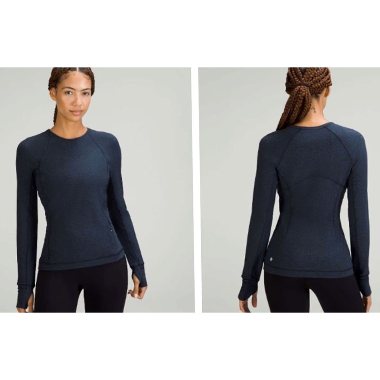 Lululemon Lululemon Women's Its Rulo Run Long Sleeve Shirt Heathered True Navy Black Sz 10 Size L / US 10 / IT 46 - 5 Thumbnail