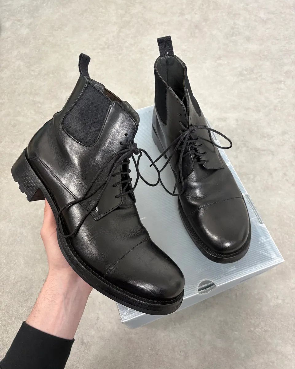 Miu Miu 2000s Miu Miu Black Leather Combat Boots Size US 11 / EU 44 - 1 Thumbnail