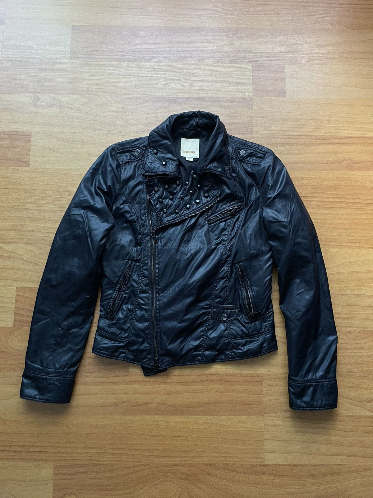Diesel Vintage Diesel Logo Avant Garde Biker Jacket Backprint Size XS / US 0-2 / IT 36-38 - 1 Thumbnail
