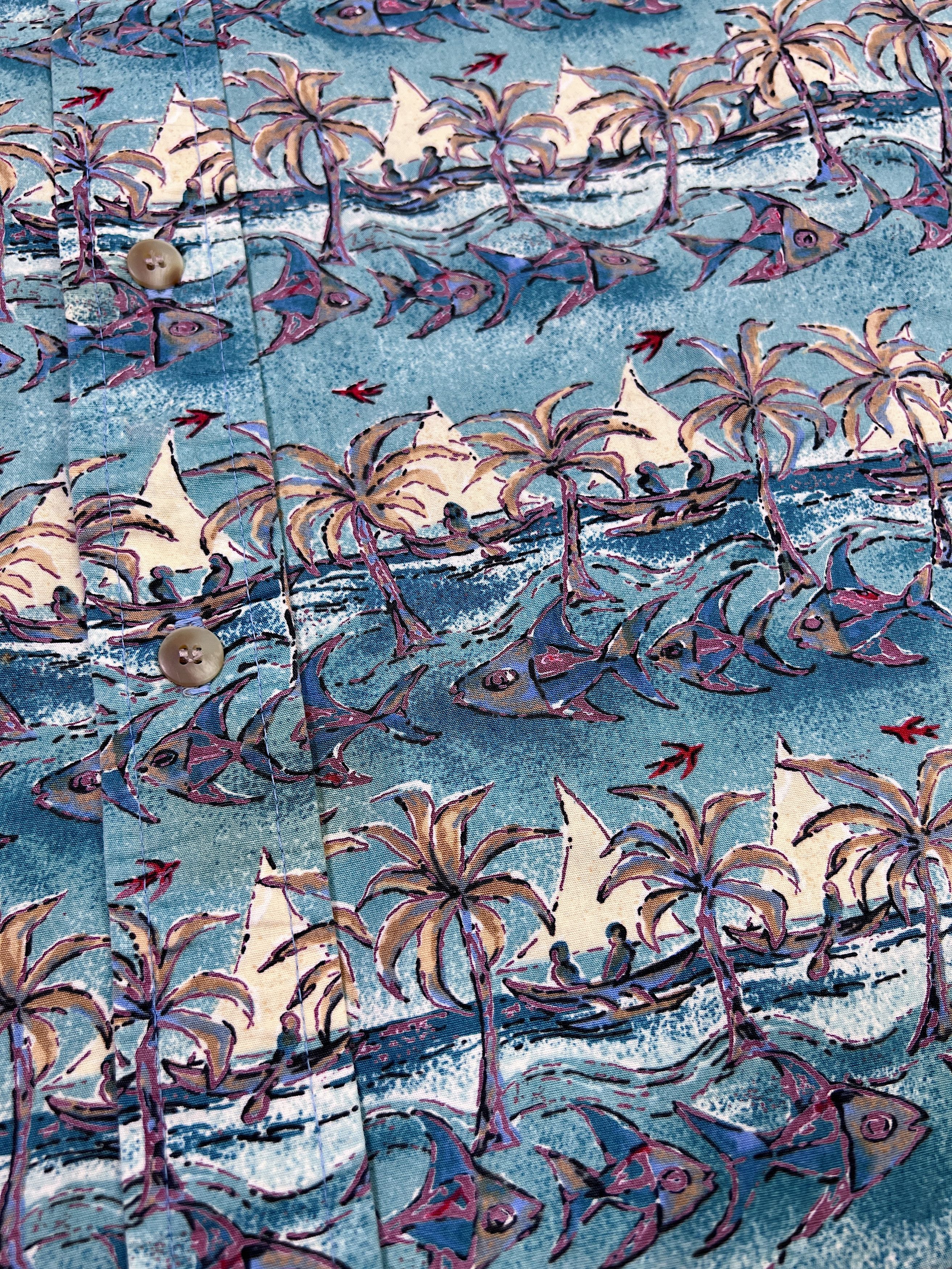 Other Vintage Kahala Hawaiian Shirt Fish & Palms Size US M / EU 48-50 / 2 - 8 Thumbnail