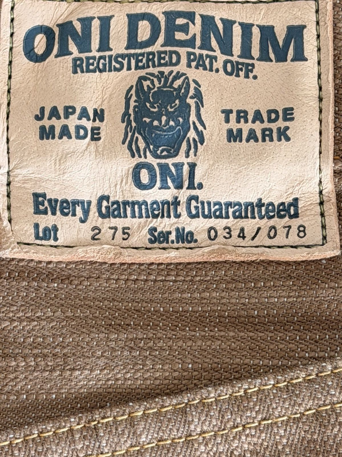 Oni ONI DENIM 275-AWA AWA-KAKISHIBU KINARI 20oz Selvedge Denim Size US 38 / EU 54 - 12 Thumbnail