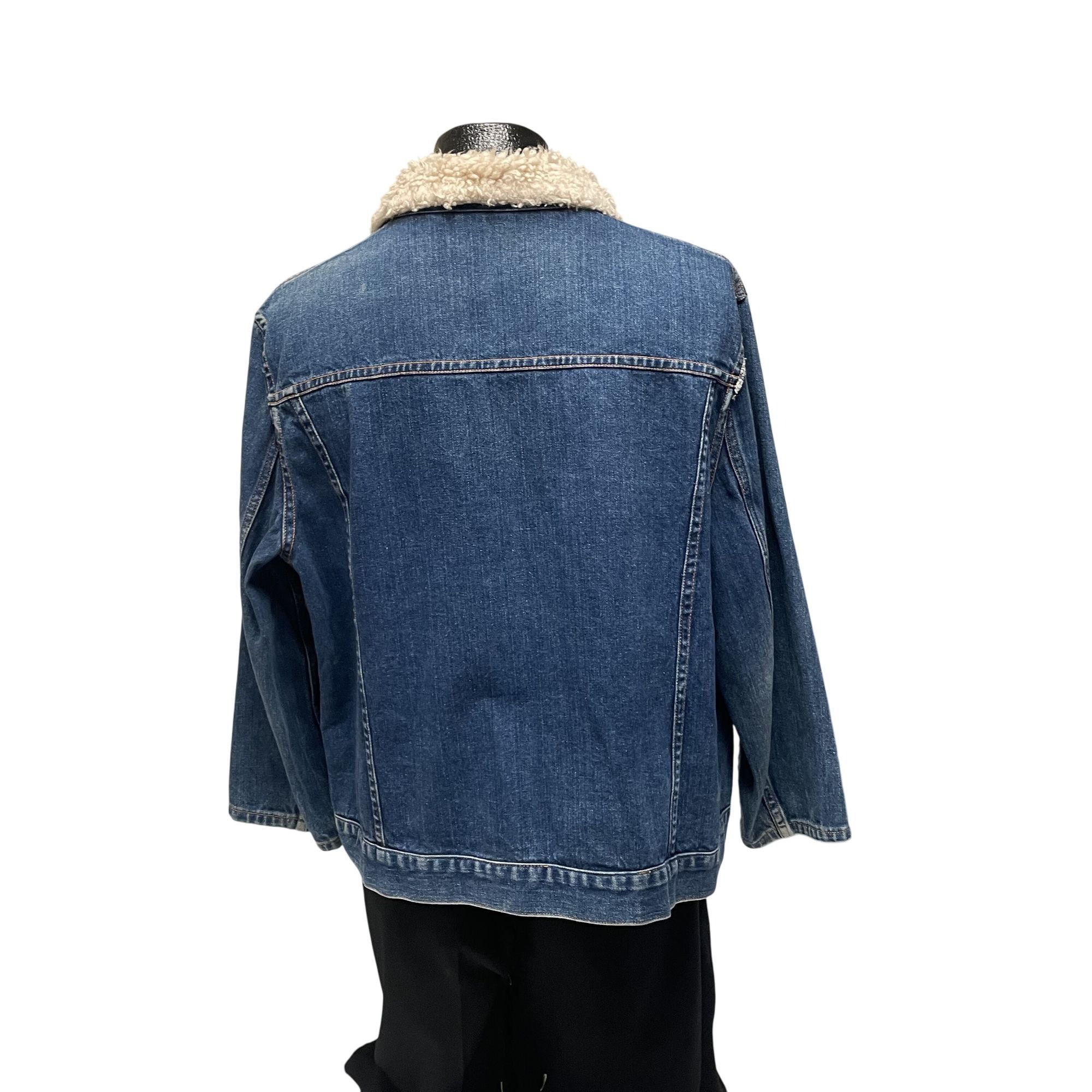 Levi's Vtg LEVIS Blue Jean Coat FLEECE Collar Denim TRUCKER Jacket Size US XL / EU 56 / 4 - 3 Thumbnail