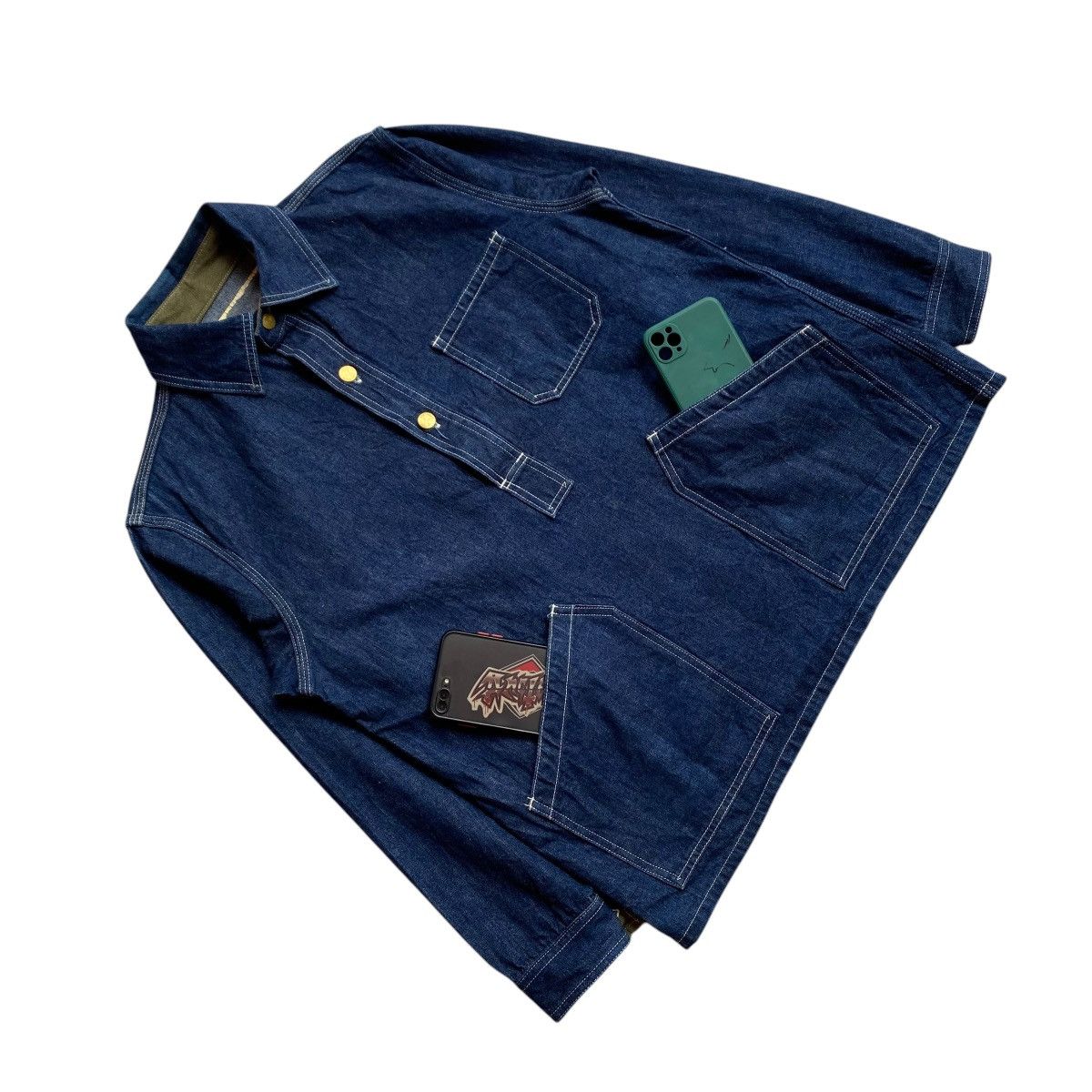 Sugar Cane × Toyo Enterprises Sugar Cane Pullover Half Button Denim Jacket Size US M / EU 48-50 / 2 - 4 Thumbnail