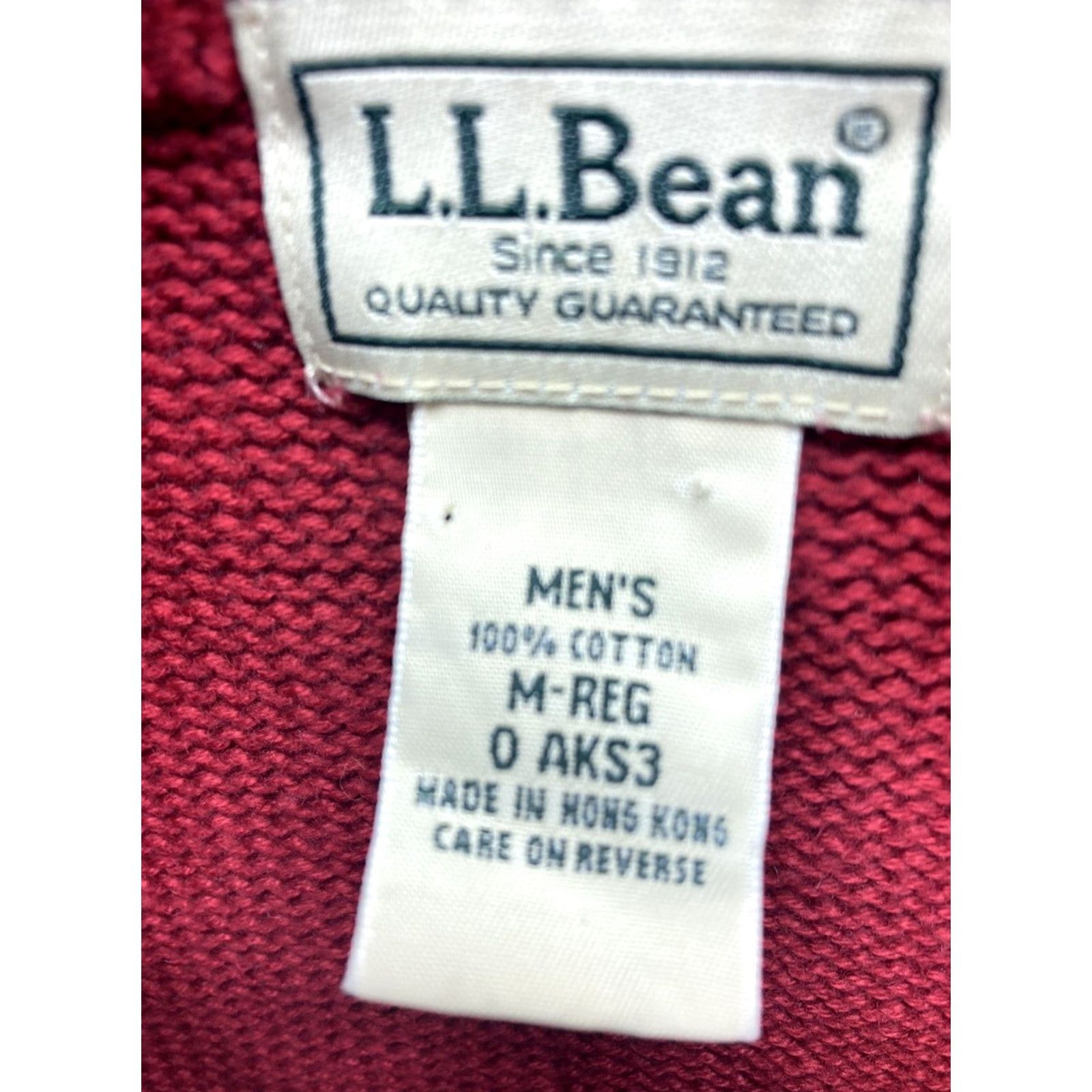 Vintage VINTAGE L.L. Bean Sweater Mens Cotton Red 1/4 Zip Mock Neck Size M Hong Kong Pullover Winter Knitted Size US M / EU 48-50 / 2 - 4 Thumbnail