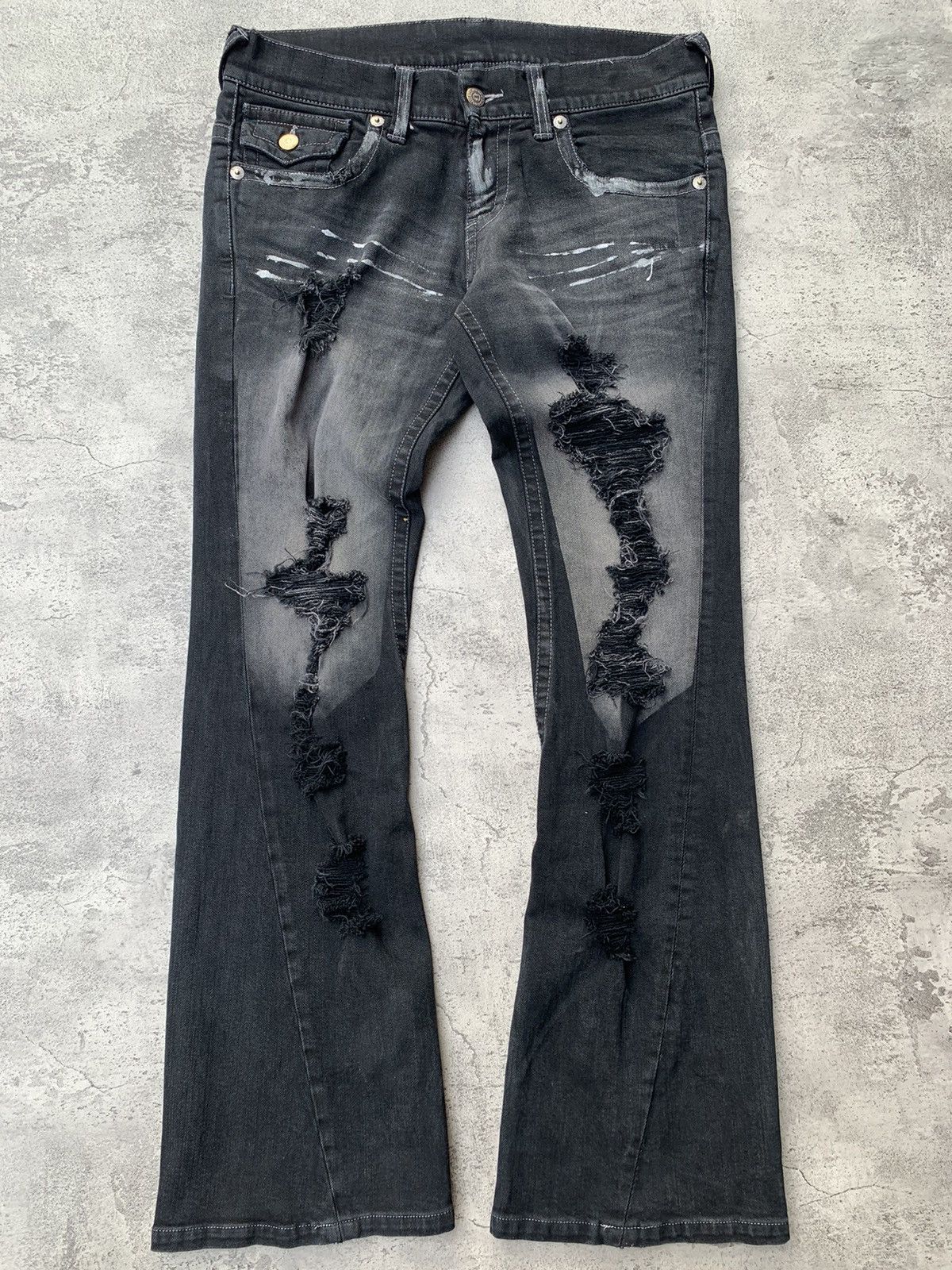 Japanese Brand TORNADO MART spiral flare pants Size US 31 - 1 Thumbnail