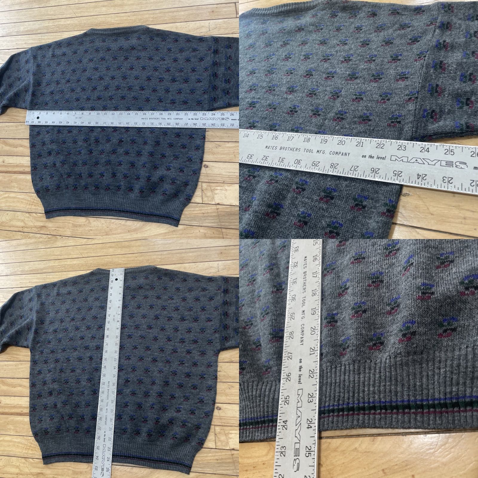 Vintage VINTAGE Giorgio Di Firenze Geometric Wool Sweater Men L Gray Knit 90s Capsule Pullover Size US L / EU 52-54 / 3 - 8 Thumbnail