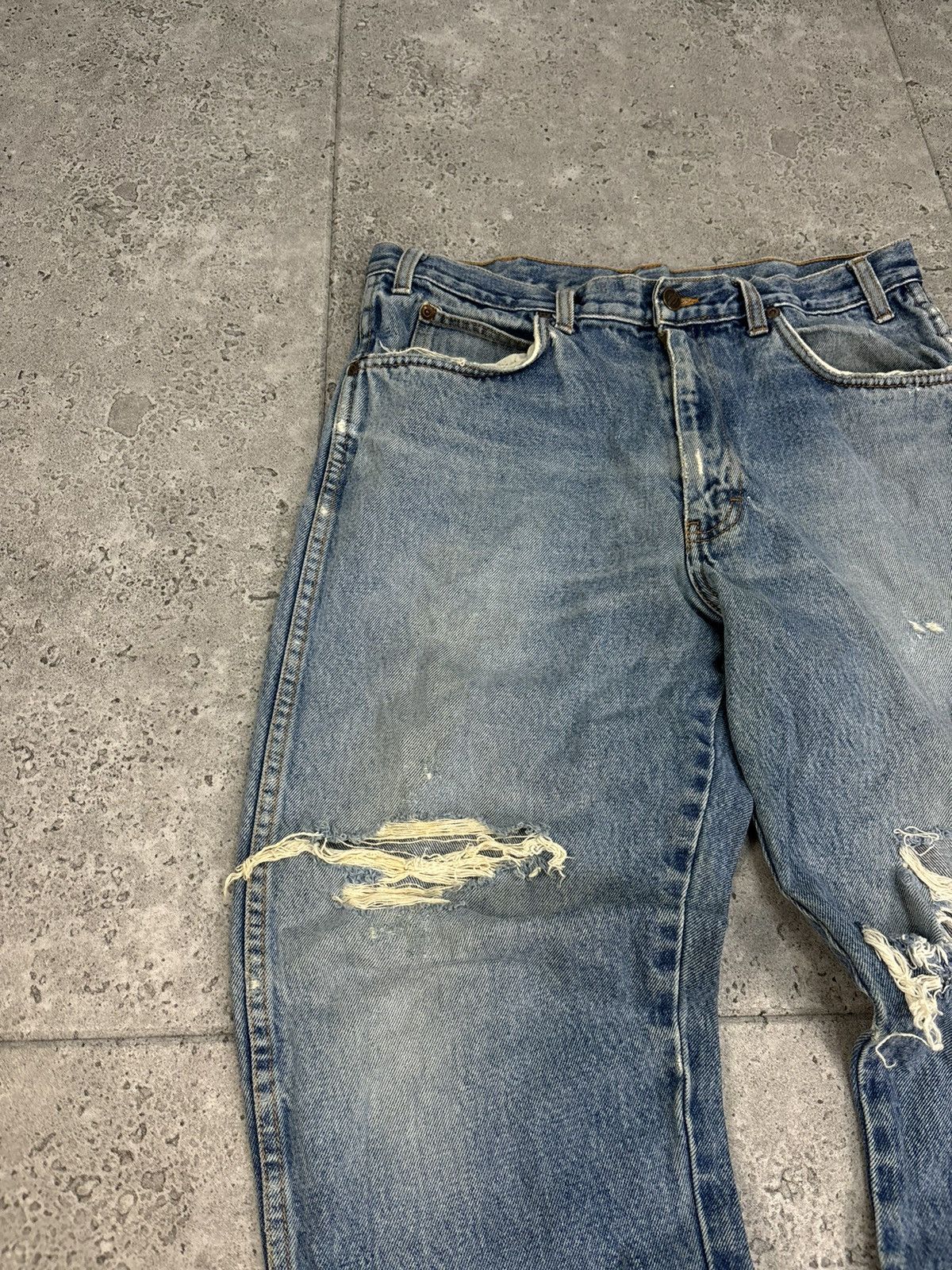 Dickies × Vintage Vintage 90s Dickies Distressed Blue Denim Baggy Work Pants Size US 34 / EU 50 - 6 Thumbnail