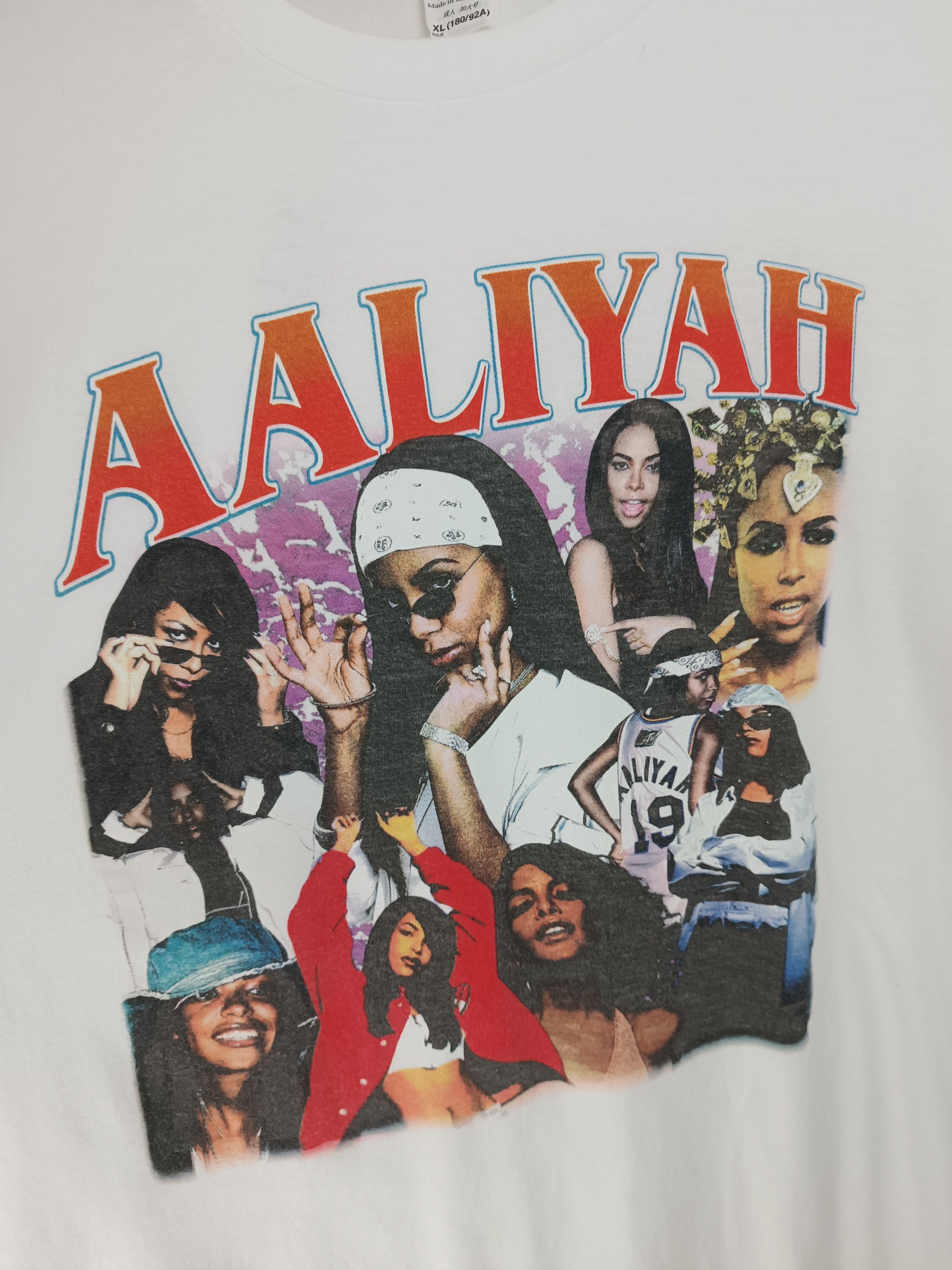 Rap Tees VINTAGE AALIYAH COLLAGE 90'S STYLE RAP TEES tupac kanye Size US L / EU 52-54 / 3 - 10 Thumbnail