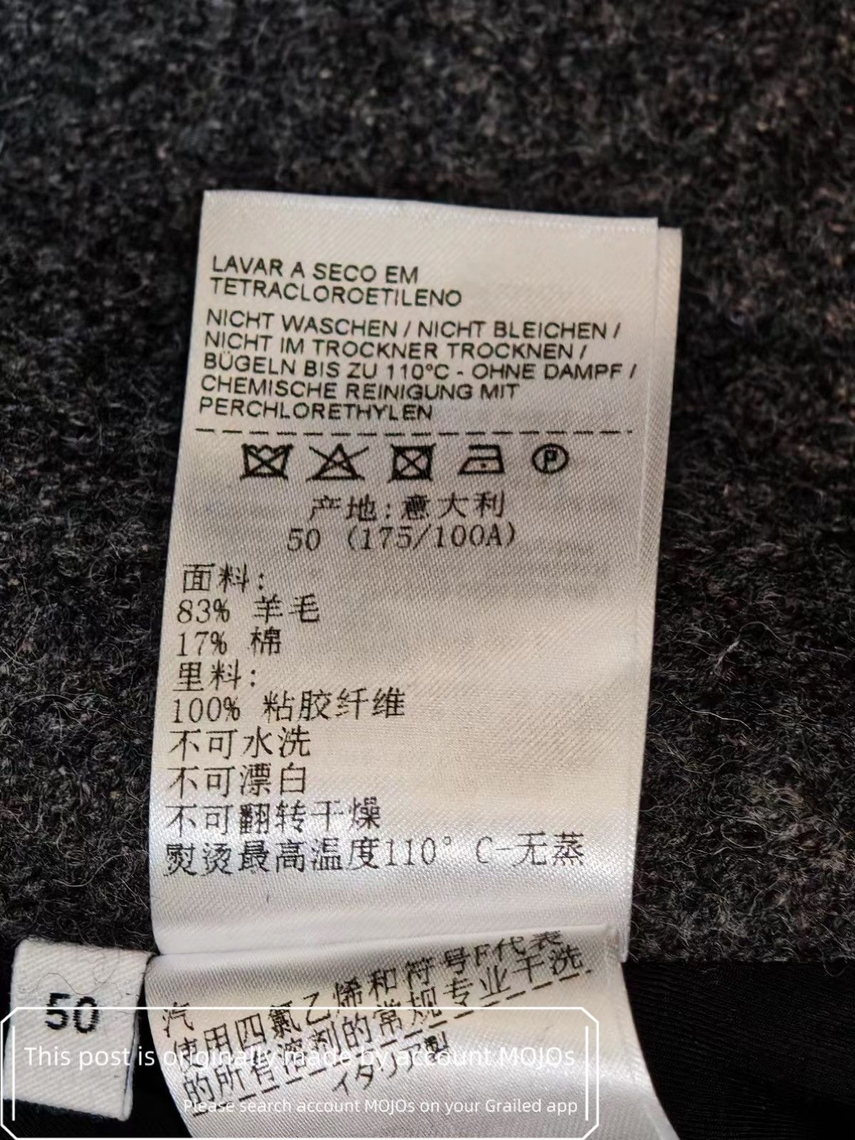Bottega Veneta Sz 50 Bottega Veneta Dark Gray Wool Coat mojos24829 Size US M / EU 48-50 / 2 - 4 Thumbnail