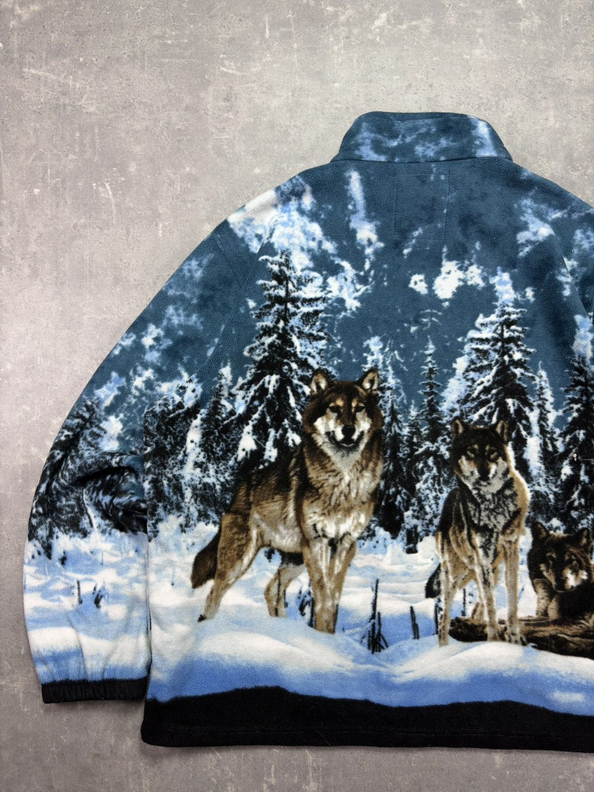 Vintage Vintage Wolf Animal Printed Fleece Jacket XXL Size US XXL / EU 58 / 5 - 11 Thumbnail