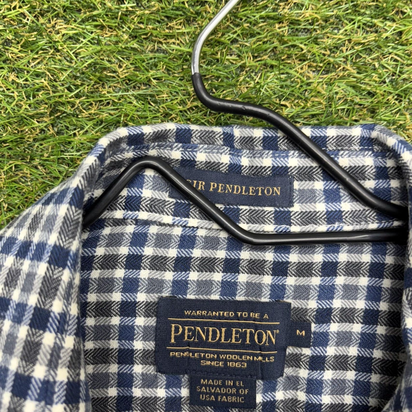 Pendleton Pendleton Shirt Mens Medium Blue Check Wool Flannel Button Up Long Sleeve Size US M / EU 48-50 / 2 - 7 Thumbnail