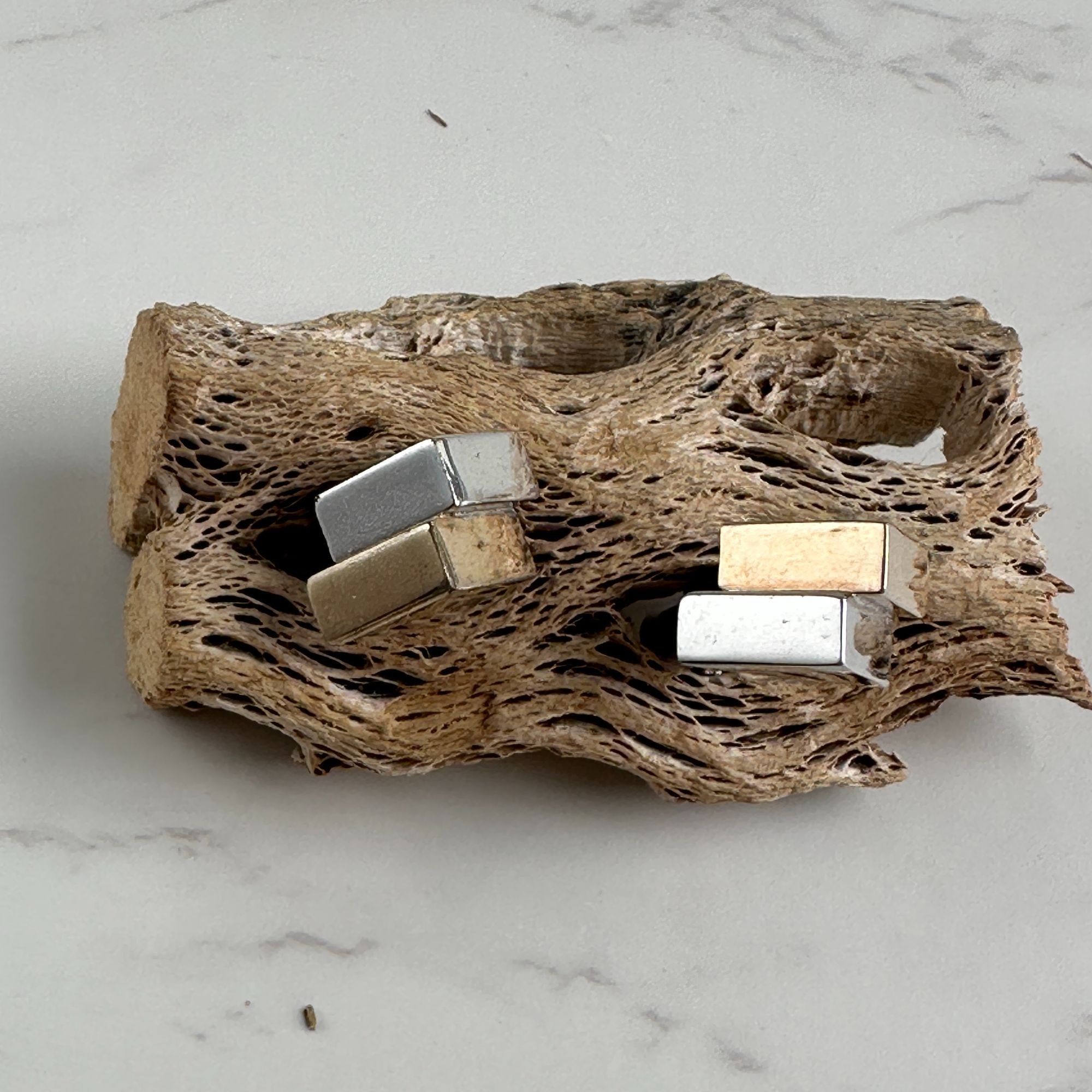 Vintage 1950s Hickok Cuff Links, Gold & Silver Triangular Cuff Links Size ONE SIZE - 5 Thumbnail