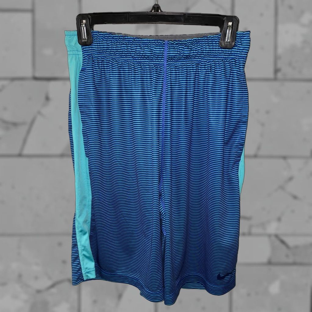 Nike Nike Dri-Fit Mens Blue Striped Basketball Shorts S Regular Athletic Basketball Shorts Mens Blue Nike Dri-Fit Striped Shorts S Size US 29 - 1 Thumbnail