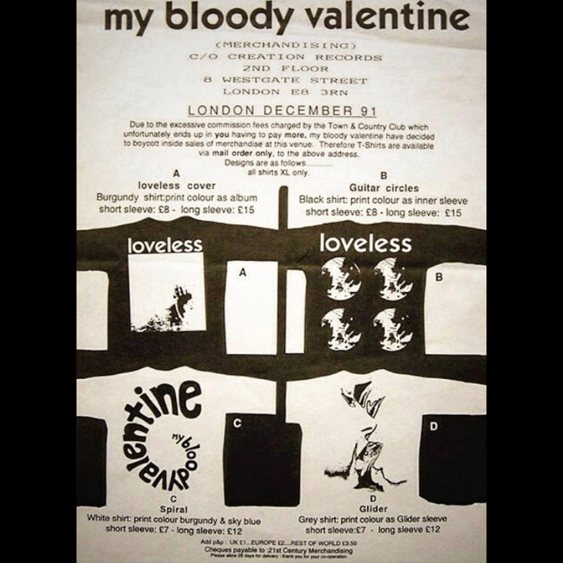 Band Tees My Bloody Valentine Swirl Loveless on Hanes Vintage 90s Size US L / EU 52-54 / 3 - 9 Thumbnail