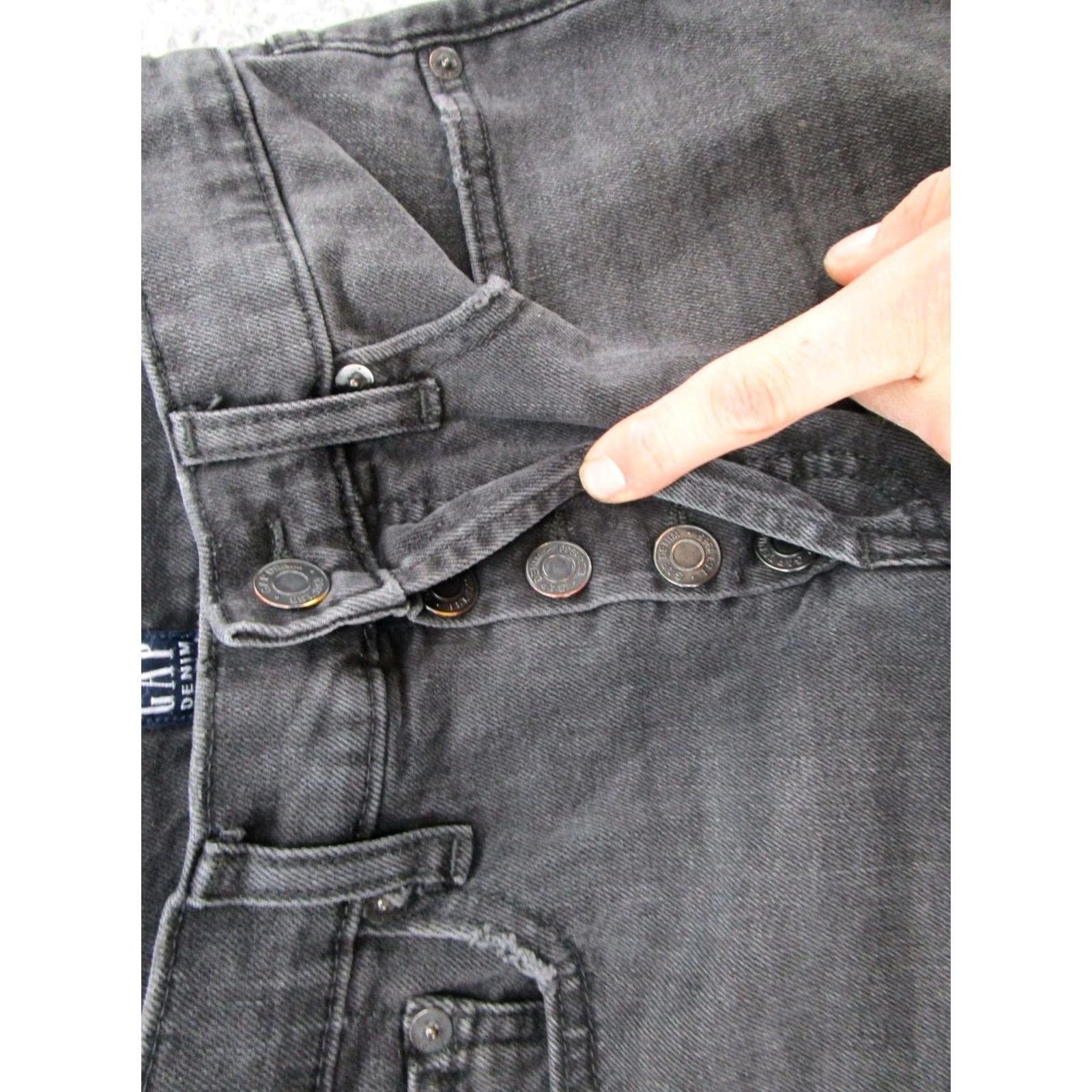 Gap VTG Gap Jeans Women's Black Denim Stretch Button Fly Straight 2/26 Size 2/26 Women’s Size 26" / US 2 / IT 38 - 4 Thumbnail