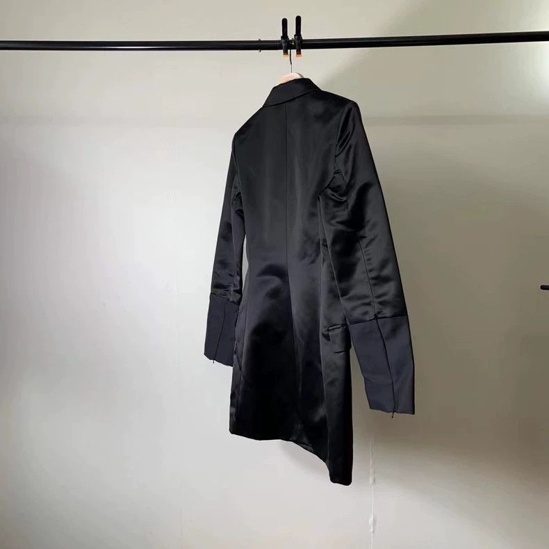 HELMUT LANG A satin waistcoat is an expensive long suit