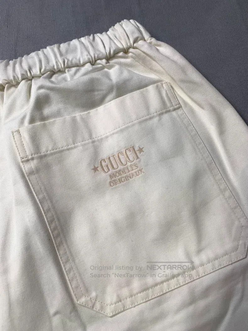 Guicci Drawstring Embroidered Wide Leg Pants