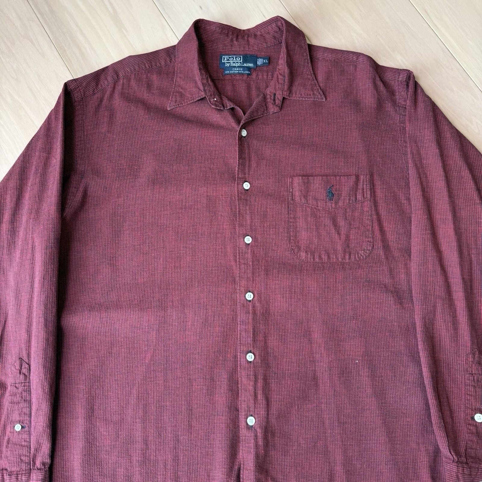 Polo Ralph Lauren Vintage Polo Ralph Lauren Crane Shirt XL Cotton Linen Size US XL / EU 56 / 4 - 4 Thumbnail