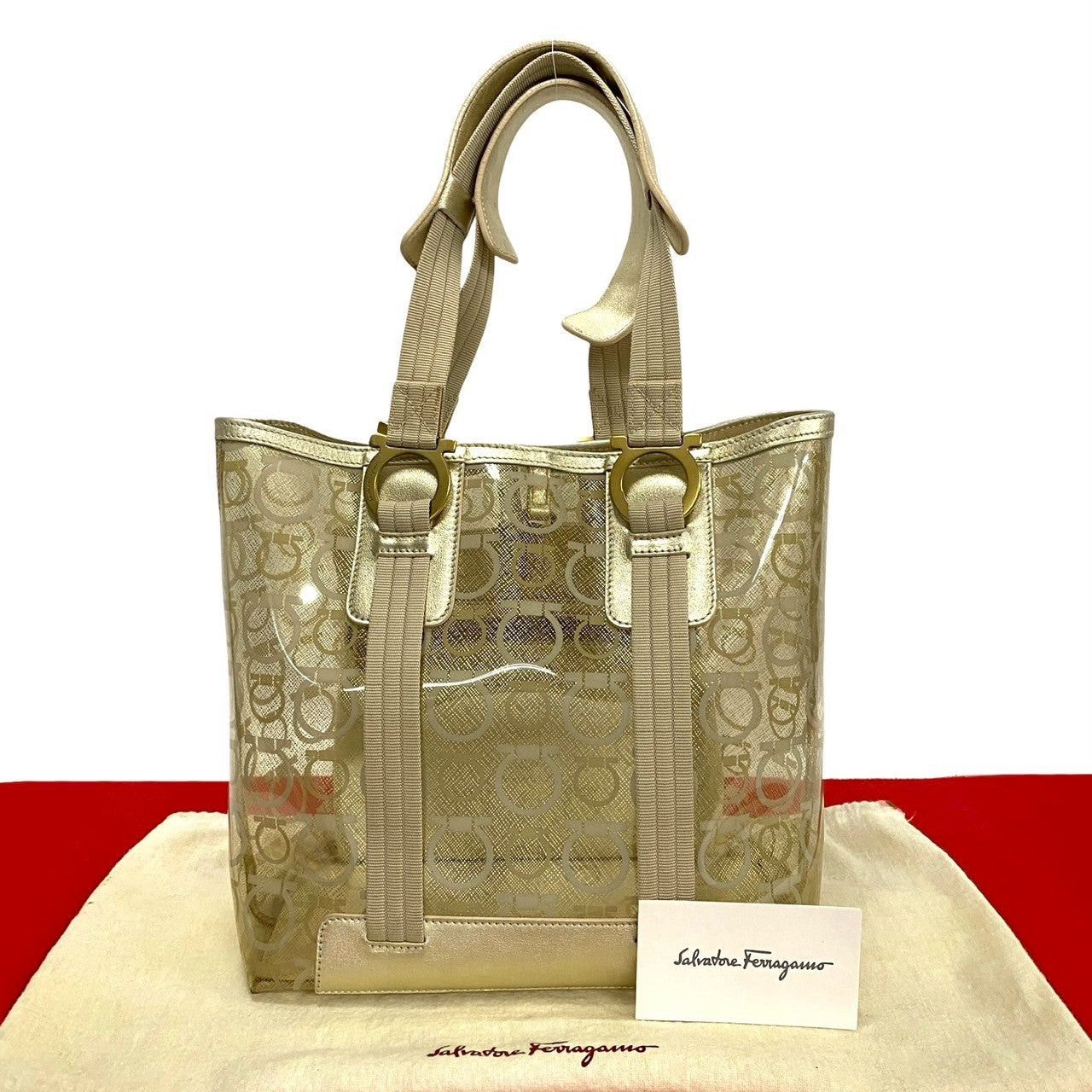 Salvatore Ferragamo Salvatore Ferragamo Tote Bag Gold Vinyl Size ONE SIZE - 1 Thumbnail